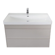 Тумба с раковиной Comforty Мадрид 100 00-00021783 подвесная цвет Серый шелк-3