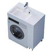 Раковина Stella Polar Солярис 80 L SP-00001892 на стиральную машину цвет Белый-4