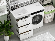Тумба под раковину Brevita Фрэйм 120 Fra-070155-013Я цвет Белый-10