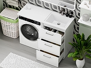 Тумба под раковину Brevita Фрэйм 120 Fra-070155-013Я цвет Белый-11