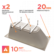 Акриловая ванна Radomir Прованс Ангосто 170х80 1-01-0-0-8-192 цвет Белый-3