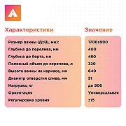 Акриловая ванна Radomir Прованс Ангосто 170х90 1-01-0-0-8-187 цвет Белый-6