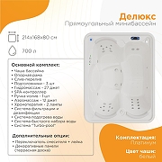 Бассейн Radomir Делюкс Platinum 212х167 1-30-0-0-5-053Б цвет Белый с гидромассажем-1