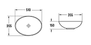 Раковина накладная CeramaLux 51 GL55 цвет Прозрачный-1
