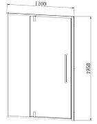 Душевая дверь Vincea Слим-Н (Slim-N) 110 VDP-4SN110CLGM профиль Вороненая сталь стекло прозрачное-4
