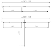Душевая дверь Vincea Слим-Н (Slim-N) 110 VDP-4SN110CLGM профиль Вороненая сталь стекло прозрачное-5