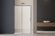 Душевая дверь Vincea Софт 2 (Soft 2) 110 VDS-3SO2110CLGM профиль Вороненая сталь стекло прозрачное-1