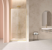 Душевая дверь Vincea Волк-Ин (Walk-In) 120 L VDS-4WSL120CLG-L профиль Брашированное золото стекло прозрачное-1
