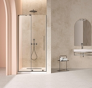 Душевая дверь Vincea Волк-Ин (Walk-In) 120 L VDS-4WSL120CLGM-L профиль Вороненая сталь стекло прозрачное-1