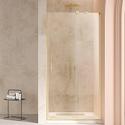 Душевая дверь Vincea Волк-Ин (Walk-In) 120 R VDS-4WSL120CLG-R профиль Брашированное золото стекло прозрачное