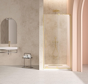 Душевая дверь Vincea Волк-Ин (Walk-In) 120 R VDS-4WSL120CLG-R профиль Брашированное золото стекло прозрачное-1