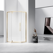 Душевой уголок Vincea Слим-Н (Slim-N) 100х100 VSP-4SN100CLG профиль Брашированное золото стекло прозрачное