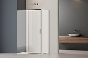 Душевой уголок Vincea Софт 2 (Soft 2) 120х80 VSR-3SO28013CLGM профиль Вороненая сталь стекло прозрачное-1