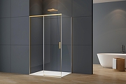 Душевой уголок Vincea Софт 2 (Soft 2) 130х90 VSR-3SO29013CLG профиль Брашированное золото стекло прозрачное-1