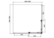 Душевой уголок Vincea Слим 8мм (Slim 8mm) 100х100 VSS-4SL100CL профиль Хром стекло прозрачное-2