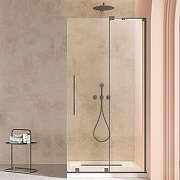Душевая перегородка Vincea Волк-Ин (Walk-In) 120 R VSW-4WSL120CLGM-R профиль Вороненая сталь стекло прозрачное