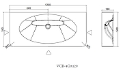 Раковина подвесная Vincea Каприз (Caprise) 120 VCB-4CA120MWG цвет Белый матовый Серый матовый-3