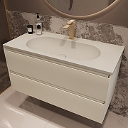 Тумба под раковину Vincea Велле (Welle) 100 VMC-2WL100MBG подвесная цвет M.Beige Soft-touch-2