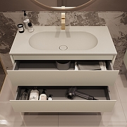 Тумба под раковину Vincea Велле (Welle) 100 VMC-2WL100MBG подвесная цвет M.Beige Soft-touch-3