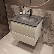 Тумба под раковину Vincea Велле (Welle) 60 VMC-2WL600MBG подвесная цвет M.Beige Soft-touch-12