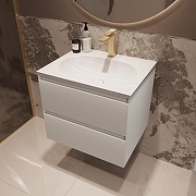 Тумба под раковину Vincea Велле (Welle) 60 VMC-2WL600MW подвесная цвет M.White Soft-touch-2
