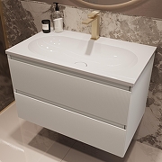 Тумба под раковину Vincea Велле (Welle) 80 VMC-2WL800MW подвесная цвет M.White Soft-touch-2