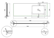 Столешница с раковиной Vincea Люкс (Luxe) 140 R VWTB-4LX140QBG-R подвесная цвет Бежевый-4