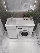 Тумба с раковиной Agger Клин 100 L CLE1000ANWH-K-SL цвет Белый глянцевый-2