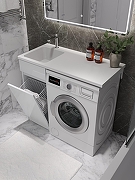 Тумба с раковиной Agger Клин 100 L CLE1000ANWH-K-SL цвет Белый глянцевый-4