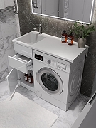 Тумба с раковиной Agger Клин 100 L CLE1000ANWH-SL цвет Белый глянцевый-1