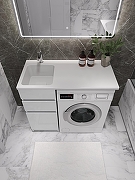 Тумба с раковиной Agger Клин 100 L CLE1000ANWH-SL цвет Белый глянцевый-2