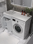 Тумба с раковиной Agger Клин 110 L CLE1100ANWH-D-SL цвет Белый глянцевый-1