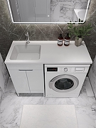 Тумба с раковиной Agger Клин 110 L CLE1100ANWH-D-SL цвет Белый глянцевый-5