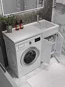 Тумба с раковиной Agger Клин 110 R CLE1100ANWH-D-SR цвет Белый глянцевый-1