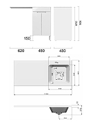 Тумба с раковиной Agger Клин 110 R CLE1100ANWH-D-SR цвет Белый глянцевый-4