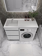 Тумба с раковиной Agger Клин 110 L CLE1100ANWH-SL цвет Белый глянцевый-2