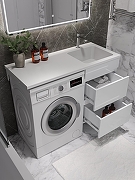 Тумба с раковиной Agger Клин 110 R CLE1100ANWH-SR цвет Белый глянцевый-1