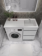 Тумба с раковиной Agger Клин 110 R CLE1100ANWH-SR цвет Белый глянцевый-2