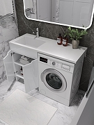 Тумба с раковиной Agger Клин 120 L CLE1200ANWH-D-SKL цвет Белый глянцевый-1