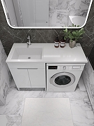 Тумба с раковиной Agger Клин 120 L CLE1200ANWH-D-SKL цвет Белый глянцевый-2