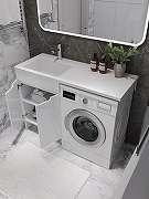 Тумба с раковиной Agger Клин 120 L CLE1200ANWH-D-SKL цвет Белый глянцевый-4