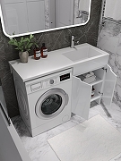 Тумба с раковиной Agger Клин 120 R CLE1200ANWH-D-SKR цвет Белый глянцевый-1