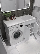 Тумба с раковиной Agger Клин 120 R CLE1200ANWH-D-SKR цвет Белый глянцевый-4