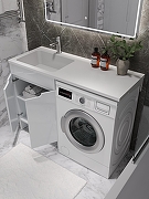 Тумба с раковиной Agger Клин 120 L CLE1200ANWH-D-SL цвет Белый глянцевый-1