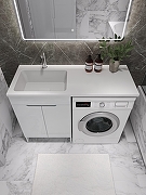 Тумба с раковиной Agger Клин 120 L CLE1200ANWH-D-SL цвет Белый глянцевый-2