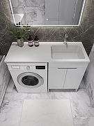 Тумба с раковиной Agger Клин 120 R CLE1200ANWH-D-SR цвет Белый глянцевый-2