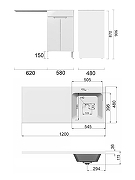 Тумба с раковиной Agger Клин 120 R CLE1200ANWH-D-SR цвет Белый глянцевый-4