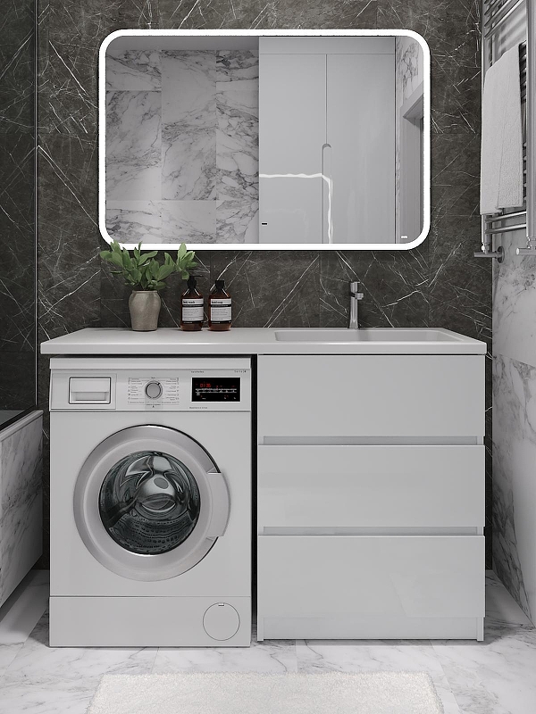 Тумба с раковиной Agger Клин 130 R CLE1300ANWH-SR 