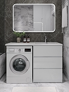 Тумба с раковиной Agger Клин 130 R CLE1300ANWH-SR цвет Белый глянцевый