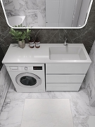 Тумба с раковиной Agger Клин 130 R CLE1300ANWH-SR цвет Белый глянцевый-2